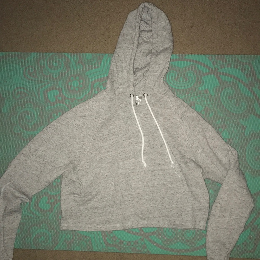 Grey cropped hoodie